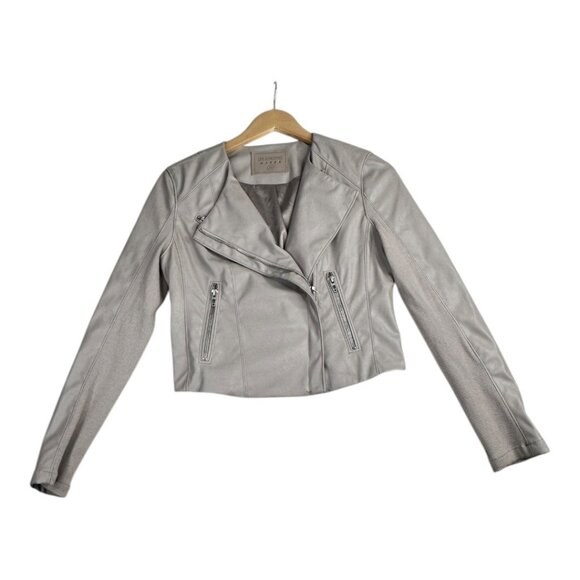 Blank‎ NYC Women's Faux Leather Asymmetrical Jacket size XS Taupe Tan - Picture 1 of 7
